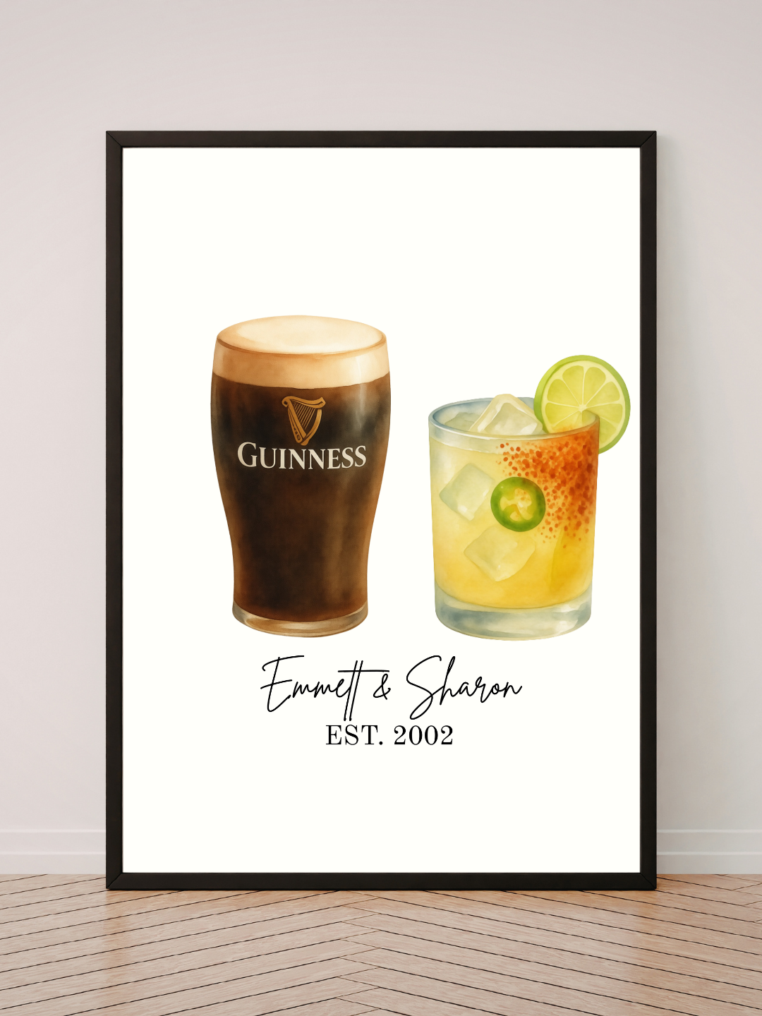 The Perfect Pair | Personalised Drinks Prints