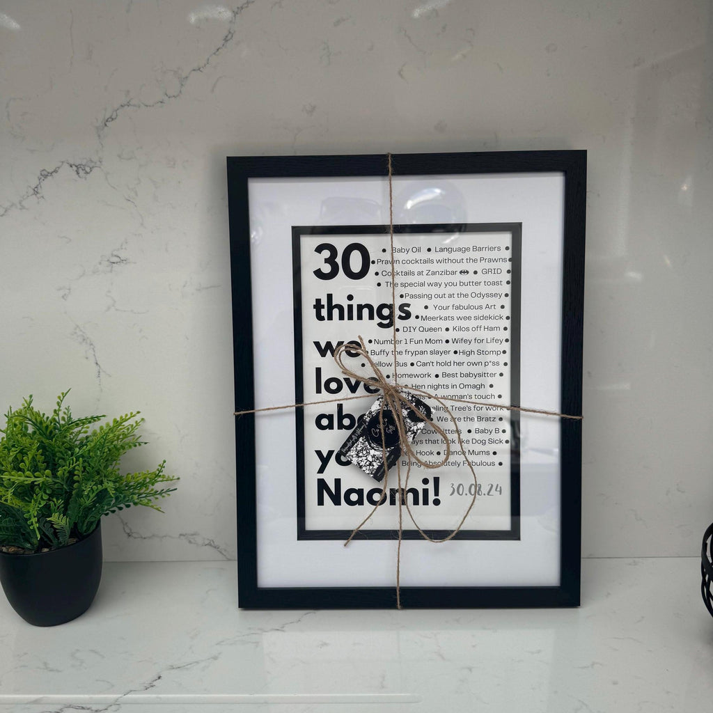30 Things We Love About You | Personalised Keepsake Gift