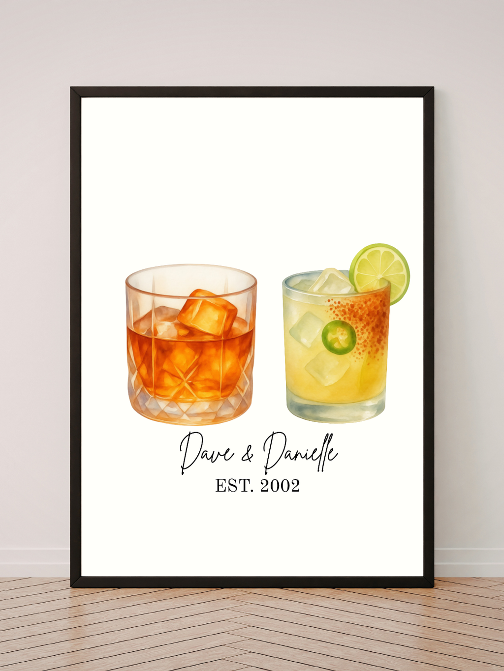 The Perfect Pair | Personalised Drinks Prints
