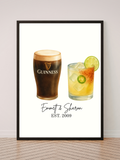 The Perfect Pair | Personalised Drinks Prints